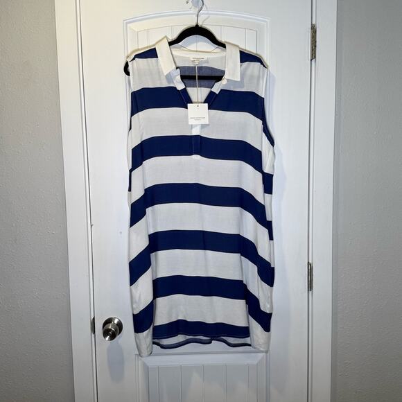 beachlunchlounge Blue and White Dress size XL - Picture 1 of 5